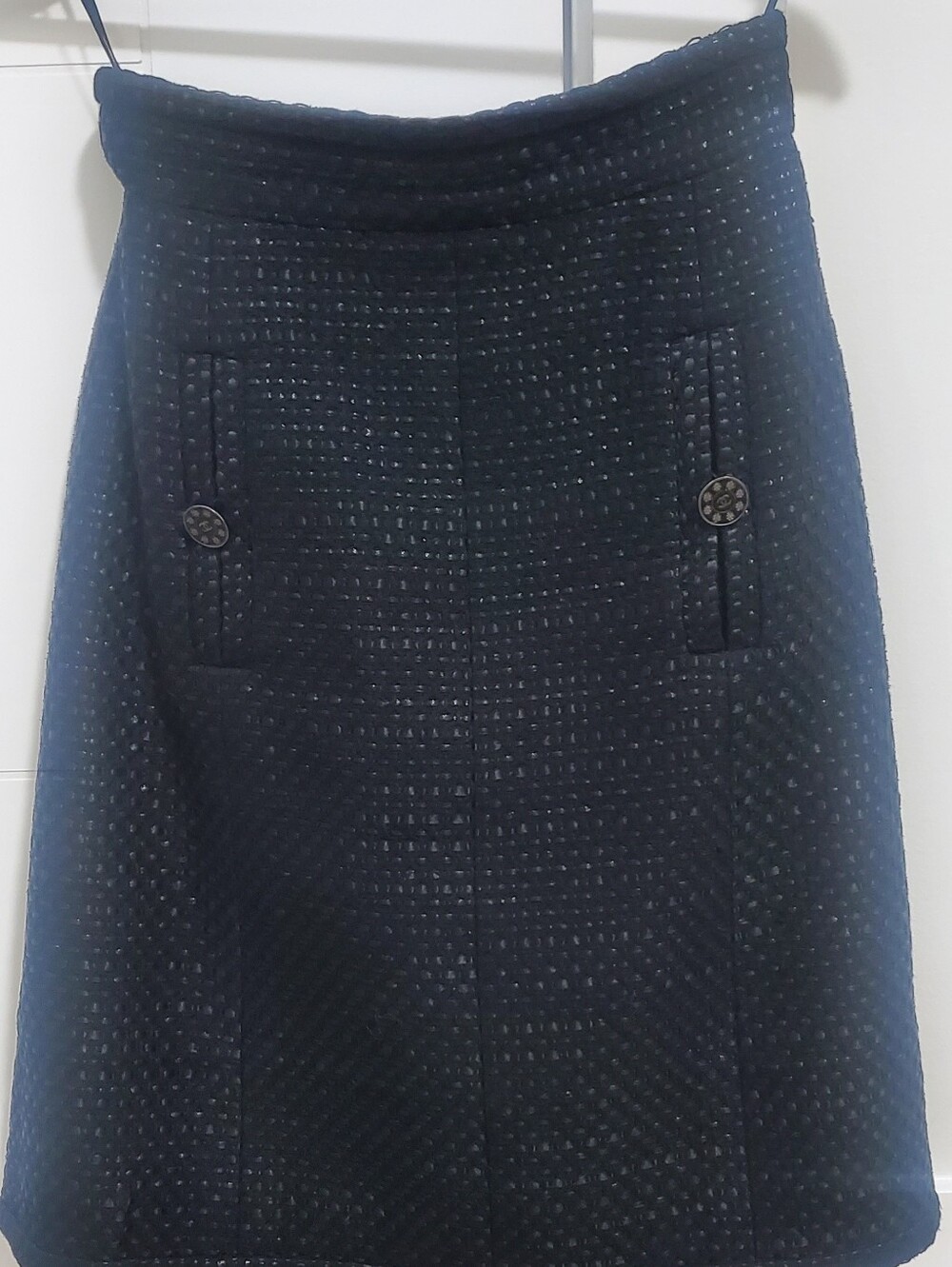 CHANEL Black Textured Pencil Skirt